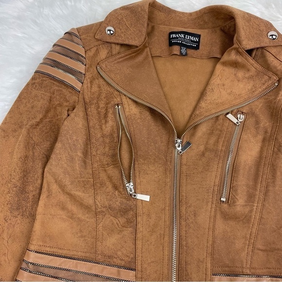 FRANK Lyman Faux Leather Moto Jacket Size Small - Picture 5 of 10